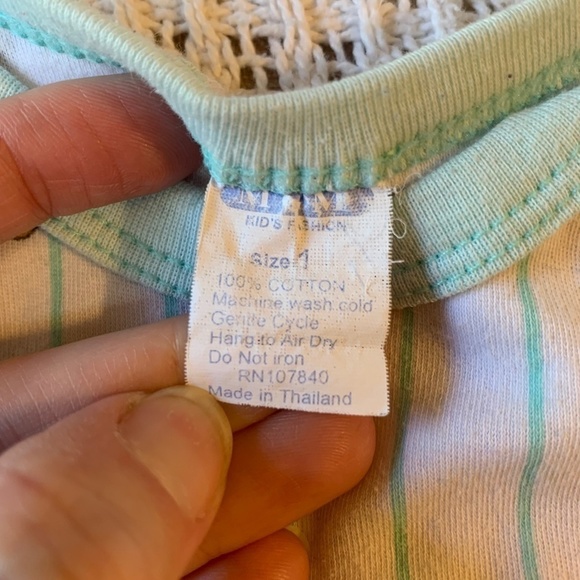 𝅺mgm Kid's Fashion Striped Vintage Pajamas Size 1 [Fits Like 12 Months] (1319) - Picture 4 of 8
